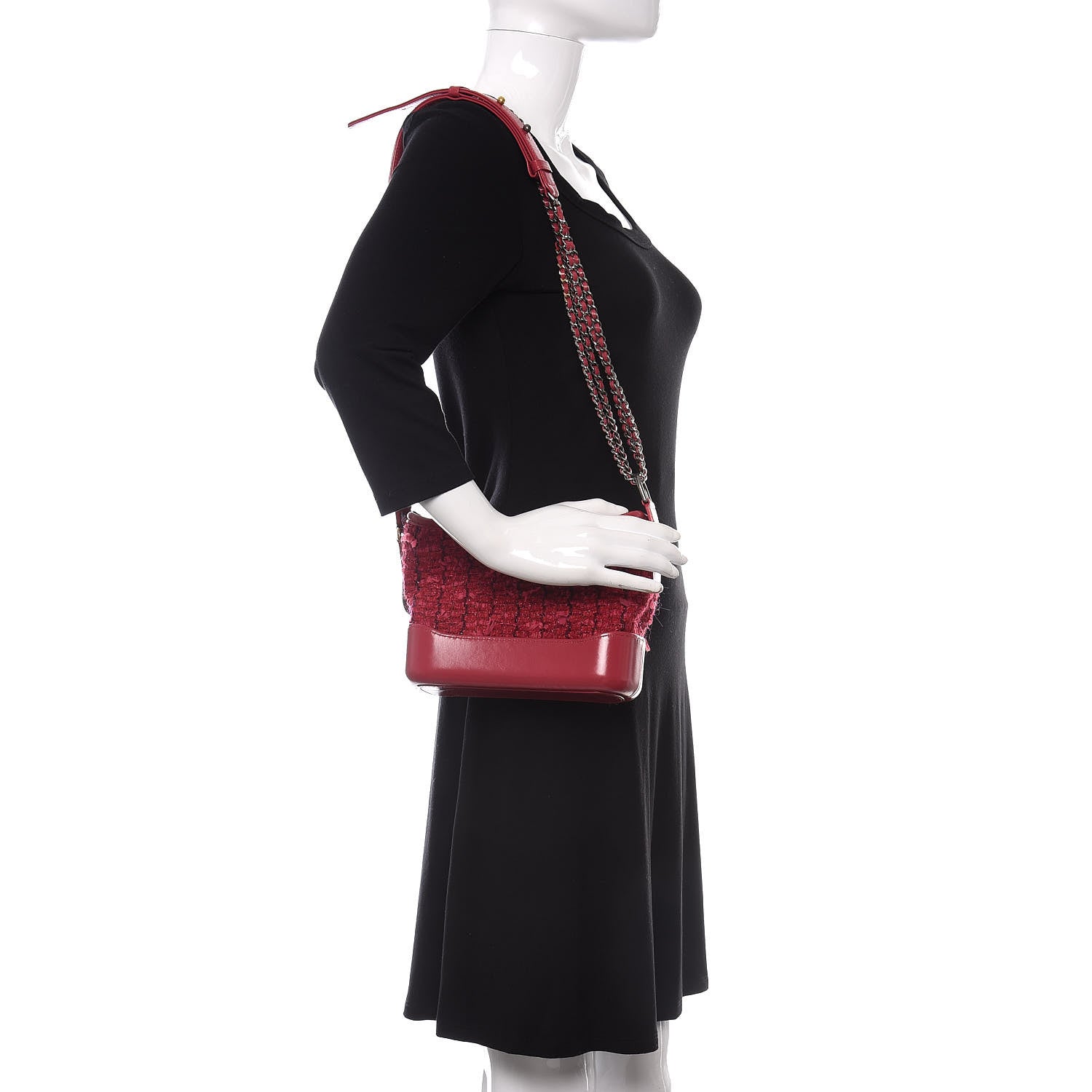 Chanel Tweed Calfskin Small Gabrielle Hobo Pink 2 of 9
