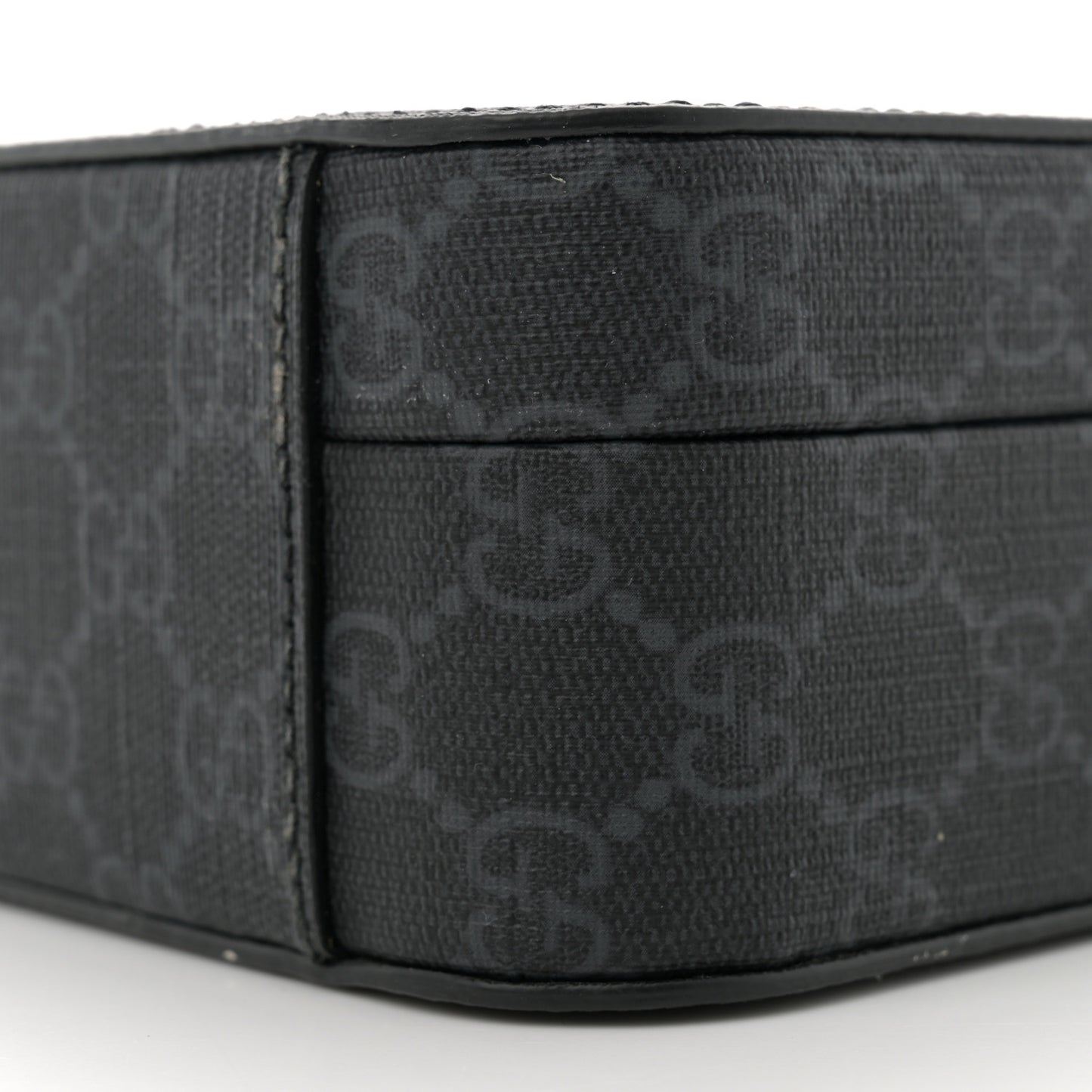 GG Supreme Monogram Azalea Calfskin Retro Interlocking G Shoulder Bag Black