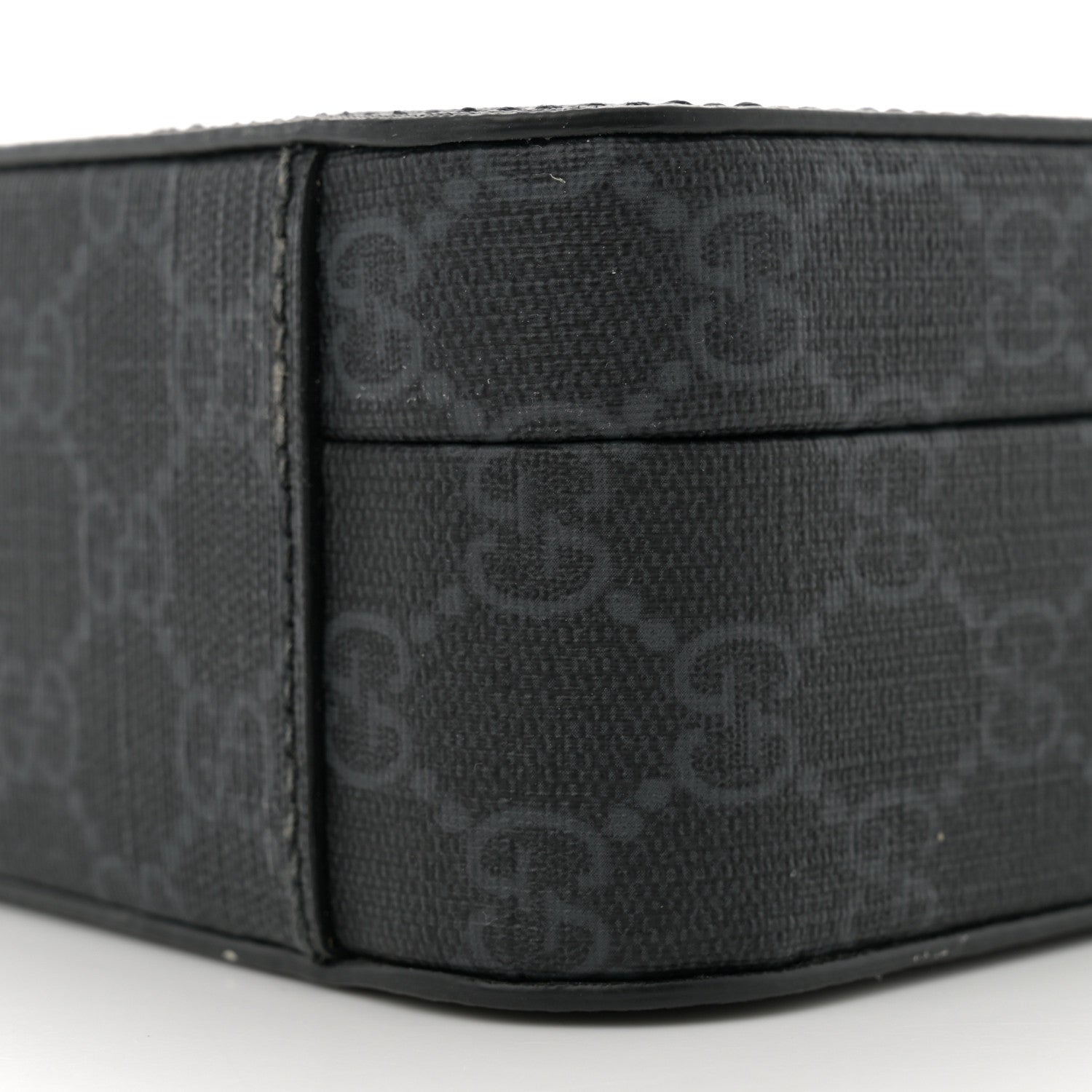 Gucci GG Supreme Monogram Azalea Calfskin Retro Interlocking G Shoulder Bag Black 10 of 10
