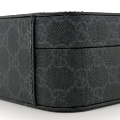 Gucci GG Supreme Monogram Azalea Calfskin Retro Interlocking G Shoulder Bag Black 10 of 10