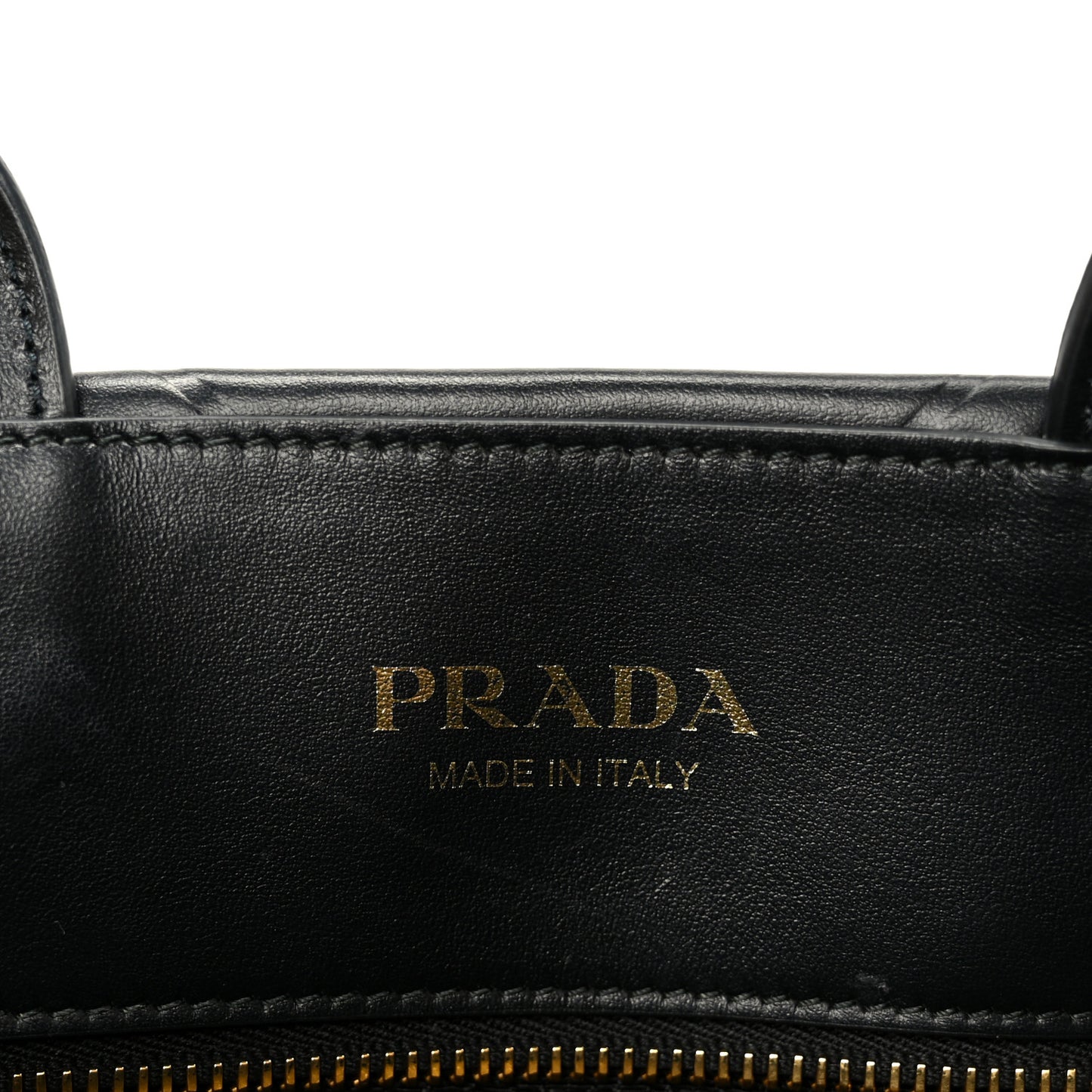 Soft Calfskin Triangolo Symbole Embossed Small Tote Black