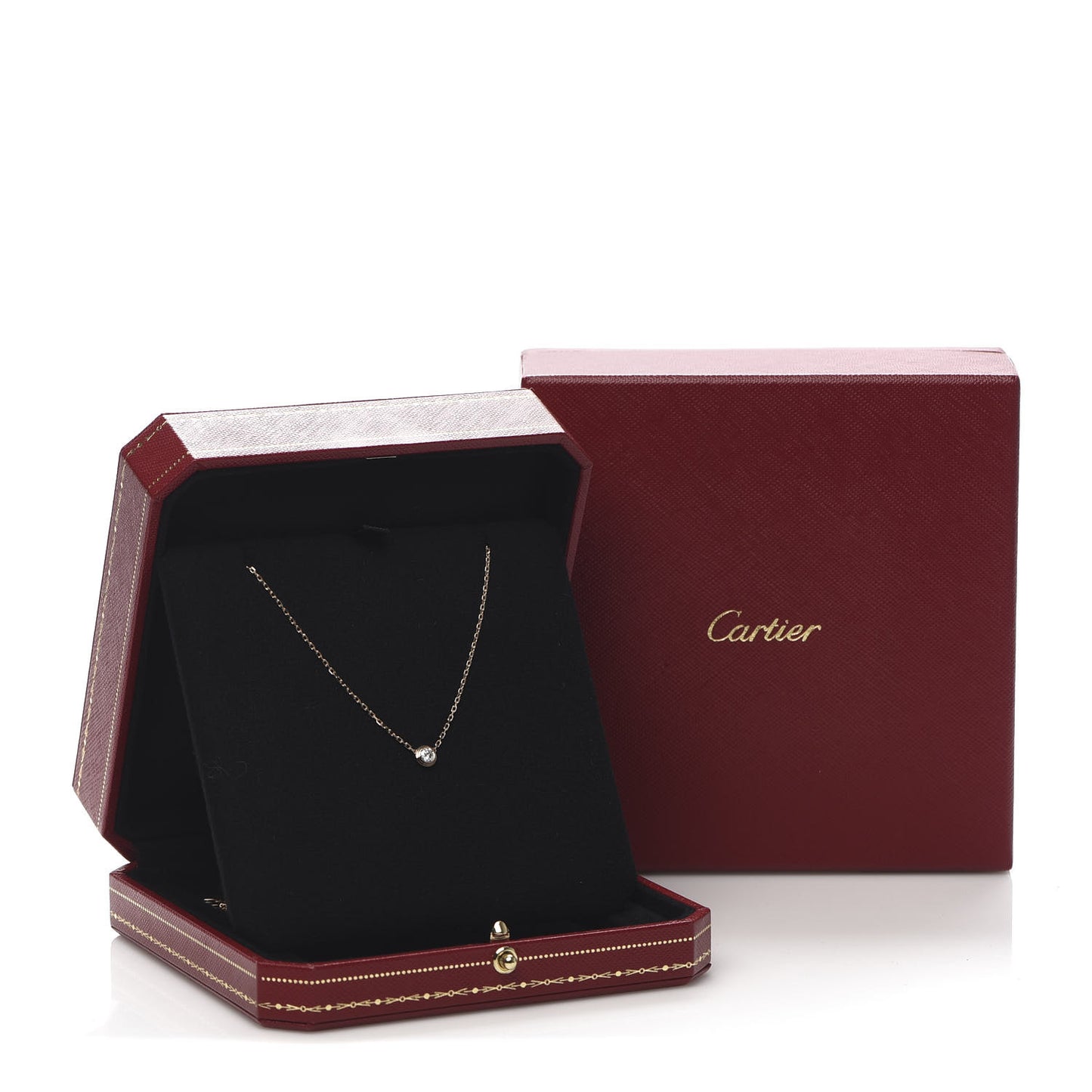 18K Pink Gold Diamond LM D'Amour Pendant Necklace