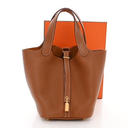 Hermes Taurillon Clemence Picotin Lock 18 PM Gold 11 of 11