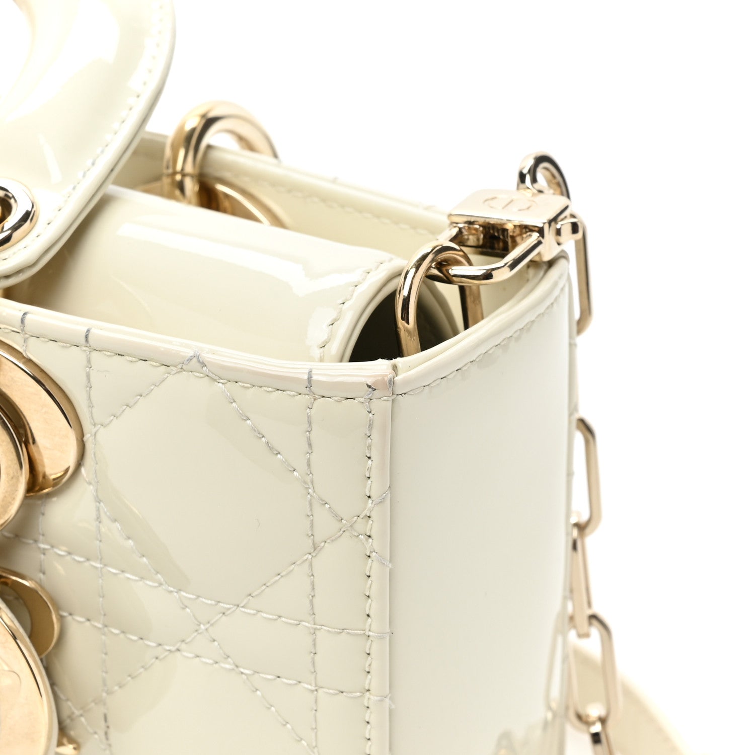 Christian Dior Patent Cannage Small Lady D-Joy White 11 of 11