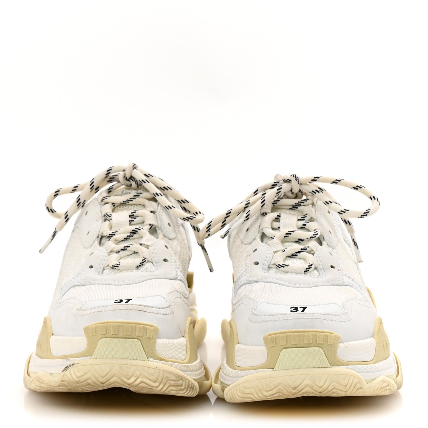 Fabric Mesh Womens Triple S Sneakers 37 White