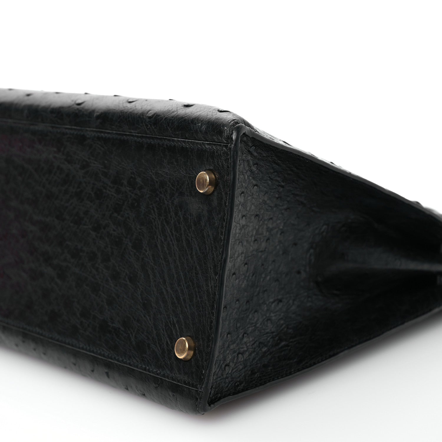 Hermes Ostrich Kelly Sellier 35 Black 10 of 14