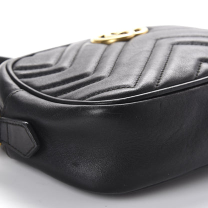 Gucci Calfskin Matelasse Mini GG Marmont Chain Shoulder Bag Black 6 of 10