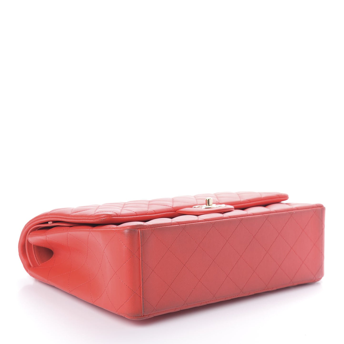 Lambskin Quilted Maxi Double Flap Red