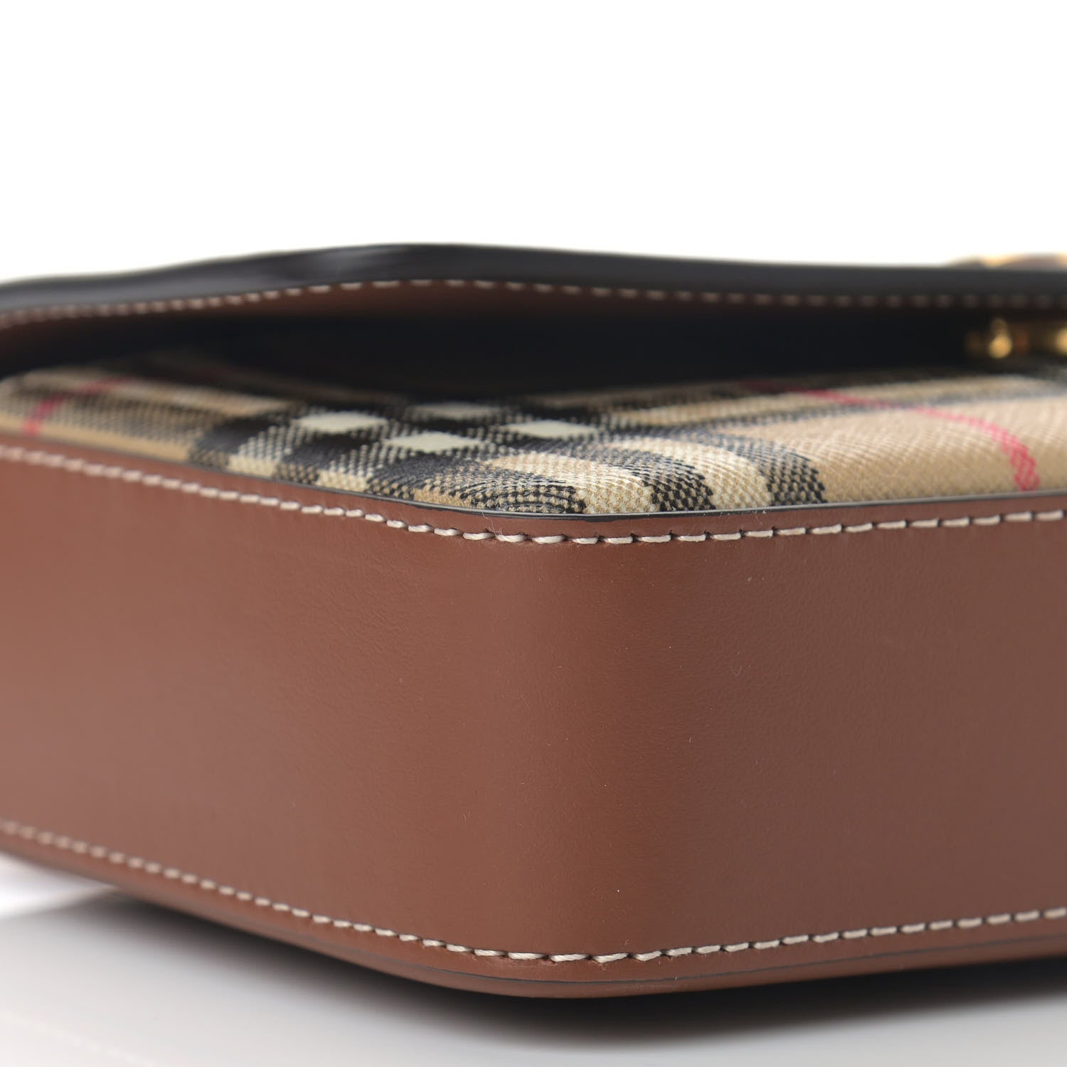 Burberry Calfskin Vintage Check New Hampshire Bag Archive Beige Tan 9 of 10