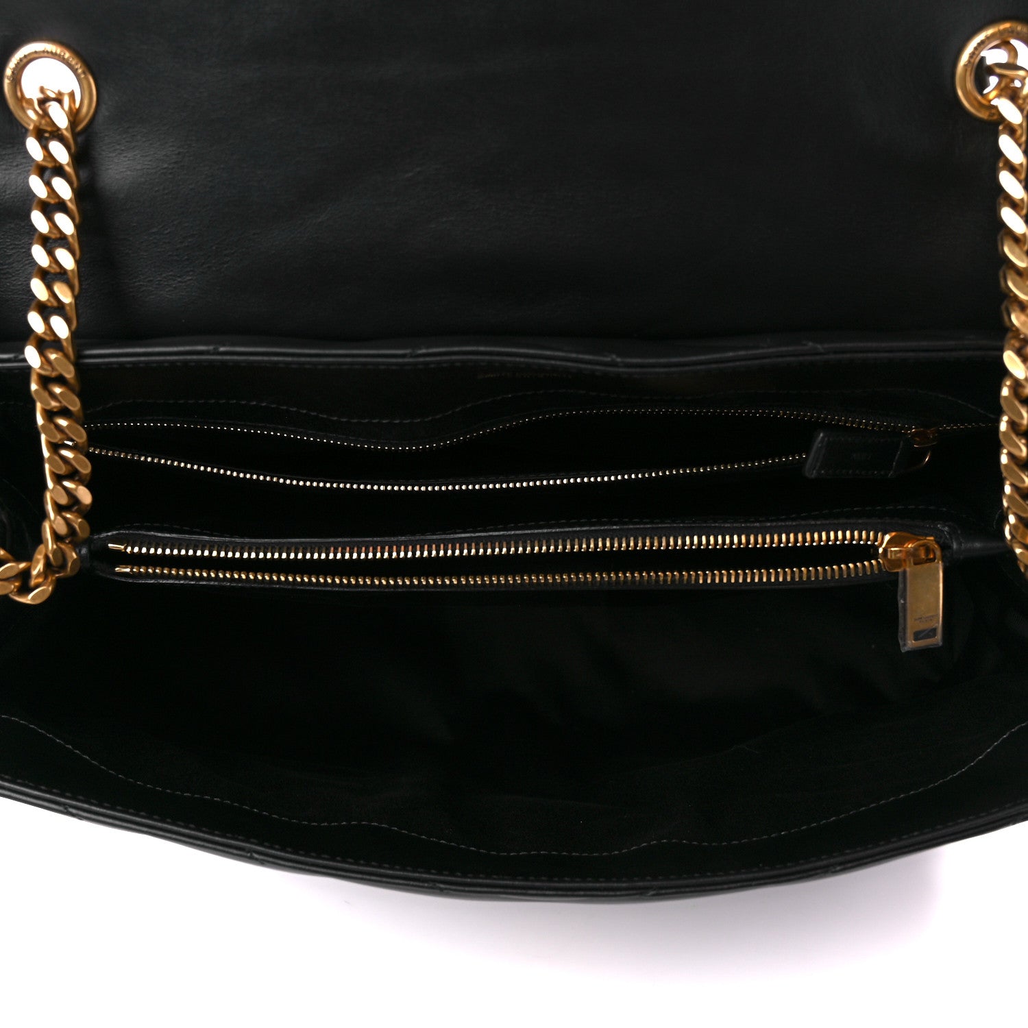 Saint Laurent Calfskin Y Quilted Monogram Large Loulou Chain Satchel Black 5 of 12