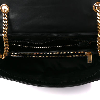 Saint Laurent Calfskin Y Quilted Monogram Large Loulou Chain Satchel Black 5 of 12