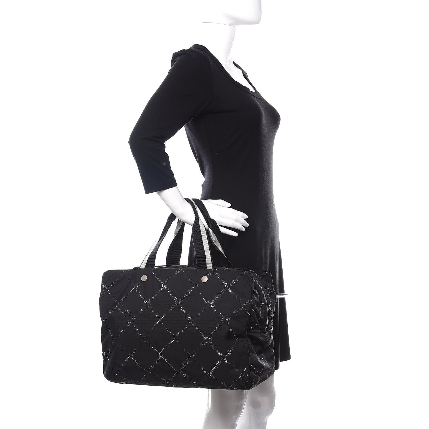 Nylon Travel Duffel Bag Black