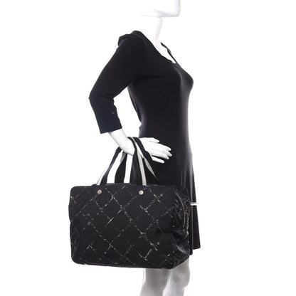 Chanel Nylon Travel Duffel Bag Black 2 of 11