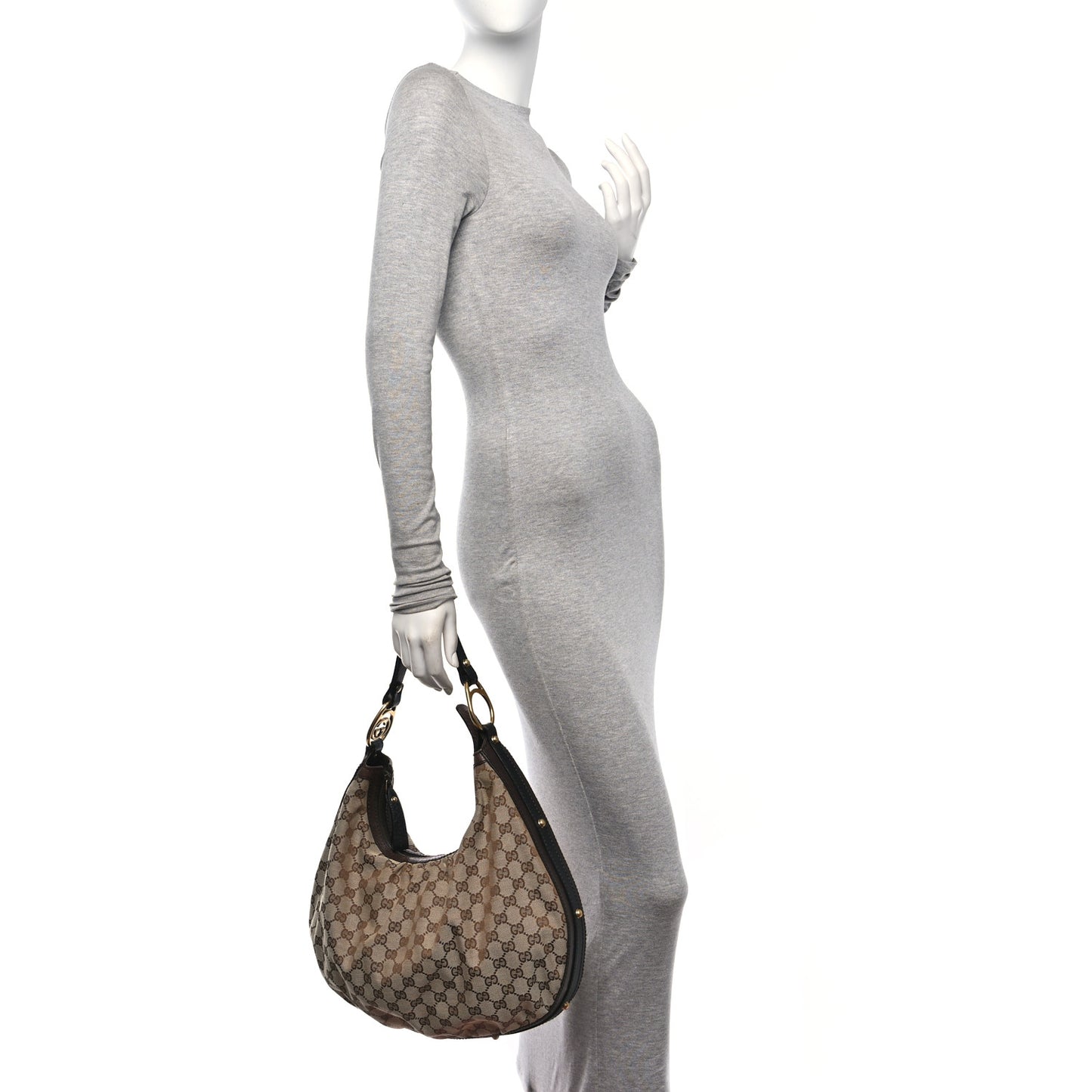 Monogram Medium Interlocking Hobo Dark Brown