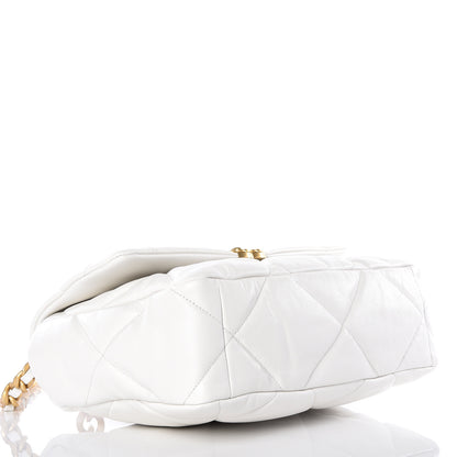 Chanel Lambskin Quilted Large 19 Flap Light White 3 of 12