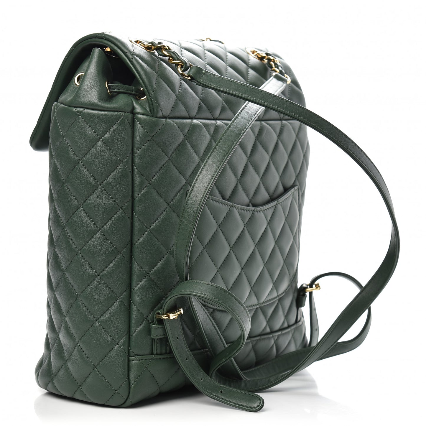 Calfskin Quilted Large Urban Spirit Backpack Dark Green