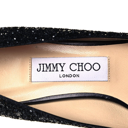 Jimmy Choo Coarse Glitter Pointy Toe Romy 40 Pumps 37 Black 7 of 7