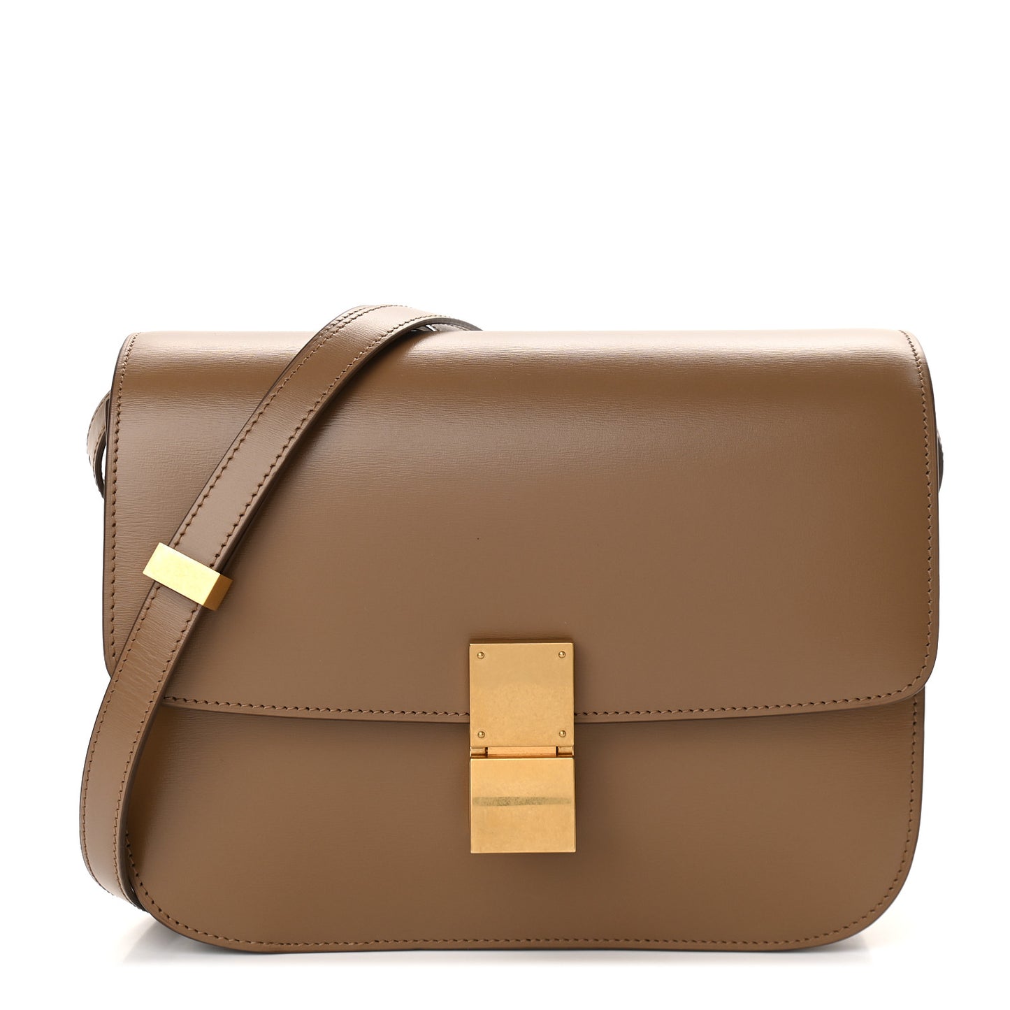 Smooth Calfskin Medium Classic Box Flap Bag Light Camel