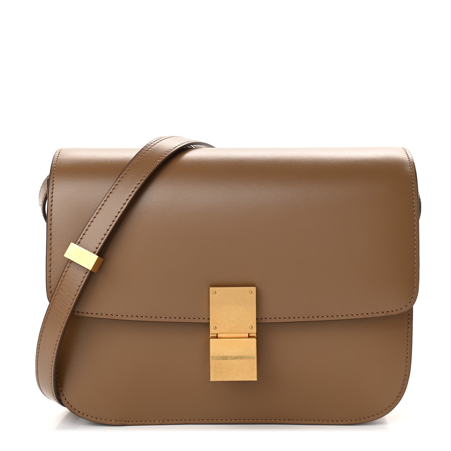 Celine Smooth Calfskin Medium Classic Box Flap Bag Light Camel 1 of 8