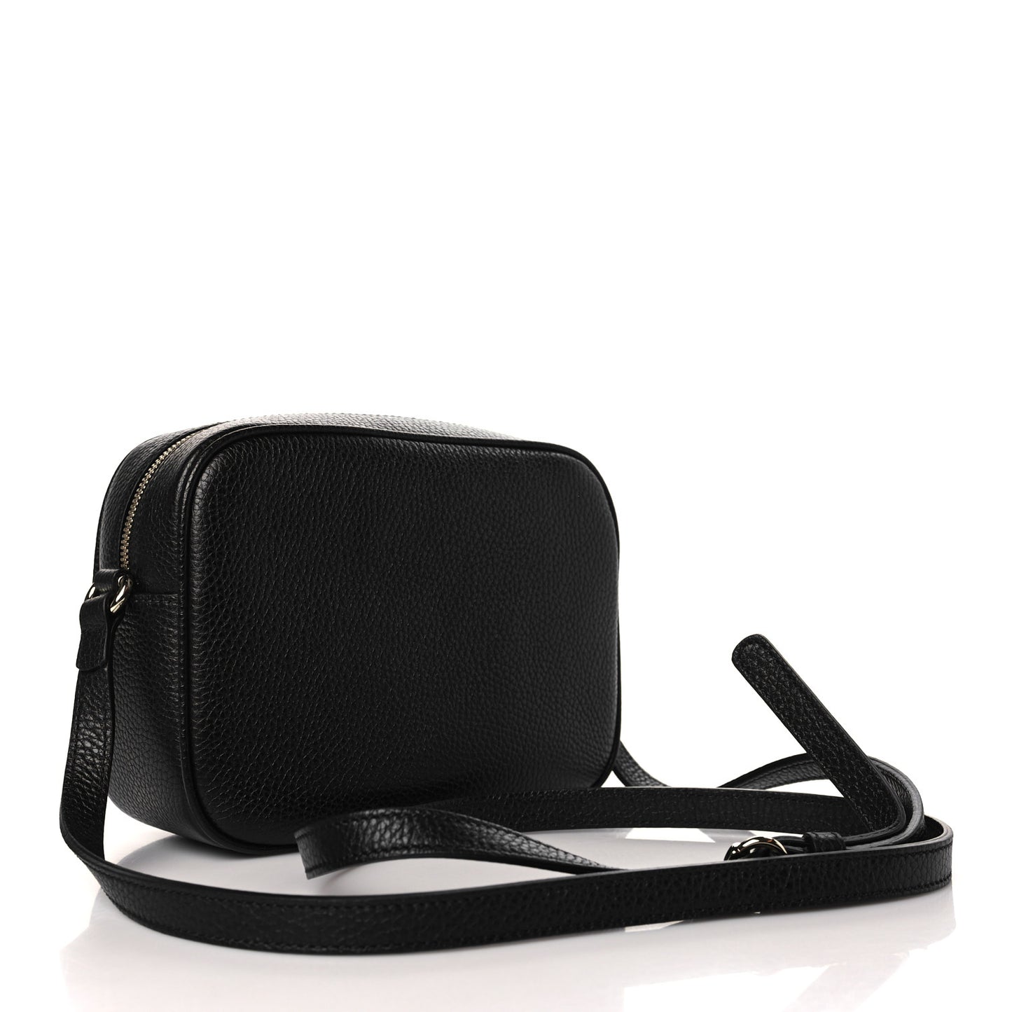 Pebbled Calfskin Small Soho Disco Bag Black