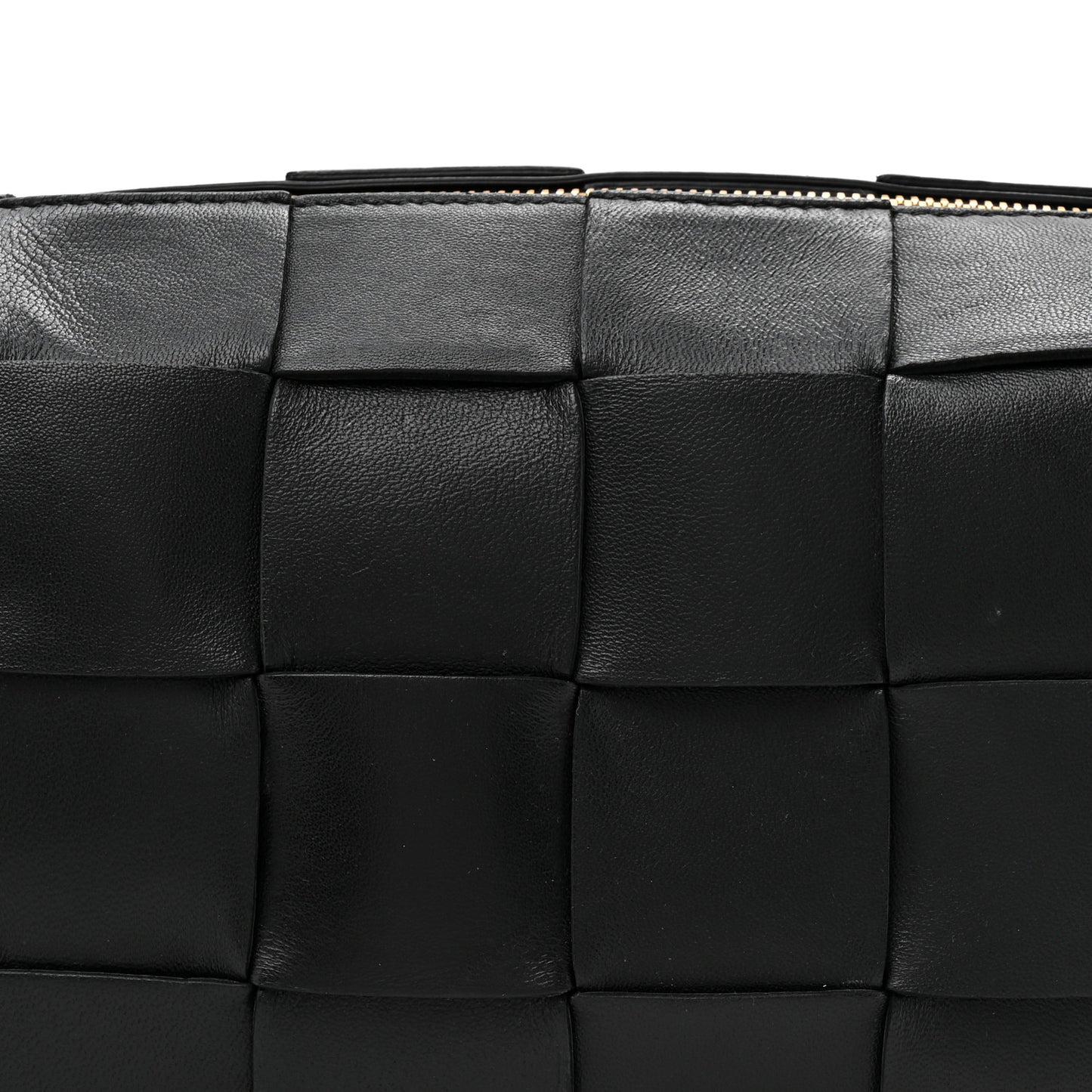 Lambskin Maxi Intrecciato Brick Cassette Bag Black
