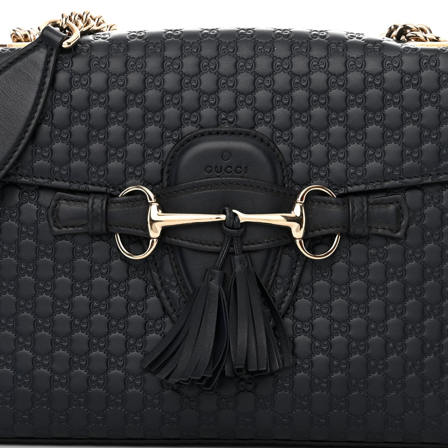 Microguccissima Medium Emily Chain Shoulder Bag Blue