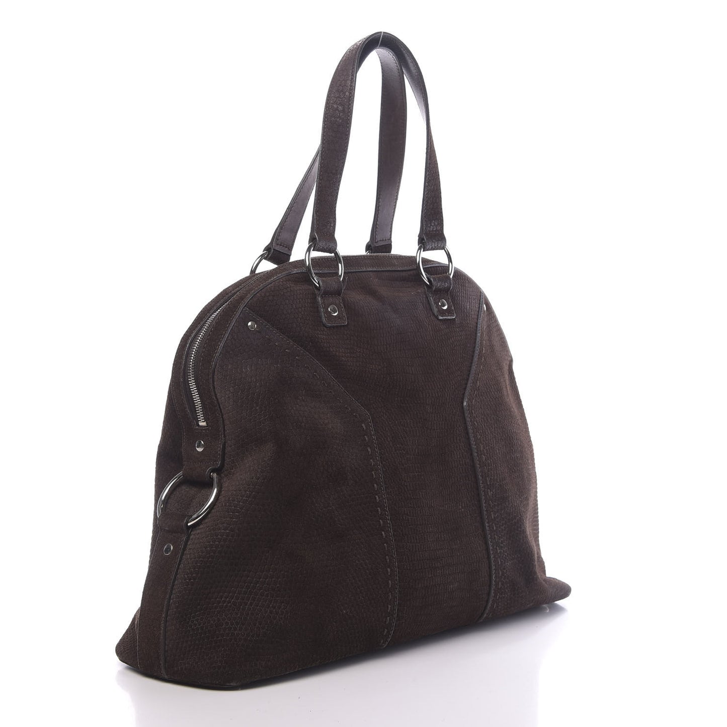 Nubuck Lizard Embossed Oversized Muse Brown