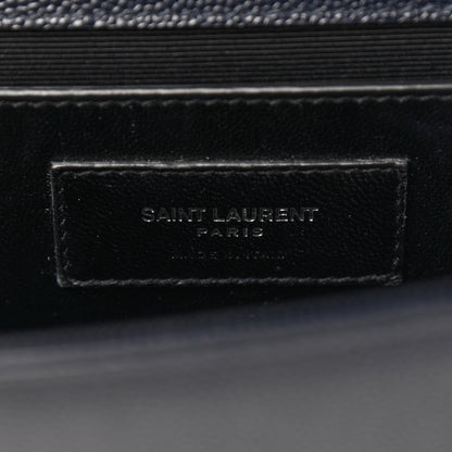 Saint Laurent Grain De Poudre Medium Classic Monogram Kate Satchel Deep Marine 7 of 9