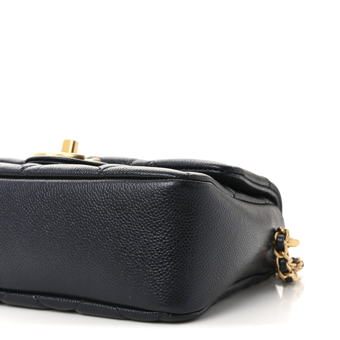 Iridescent Caviar Quilted Mini My Perfect Flap Black