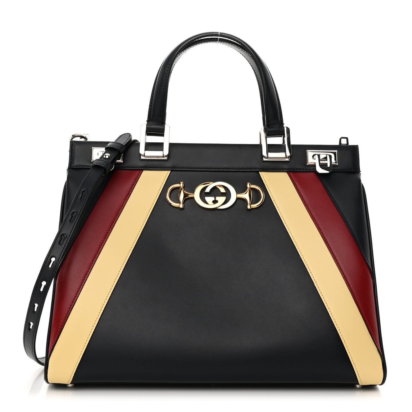 Smooth Calfskin Medium Zumi Top Handle Bag Blue Romantic Cerise Butter Multicolor