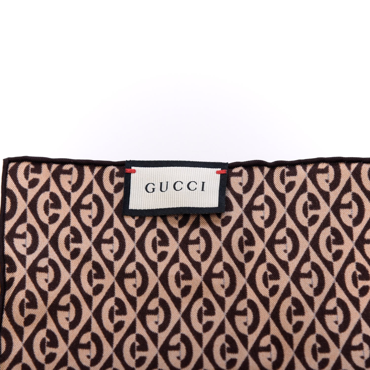 Gucci Silk G Rhombus Scarf Beige Brown 3 of 4