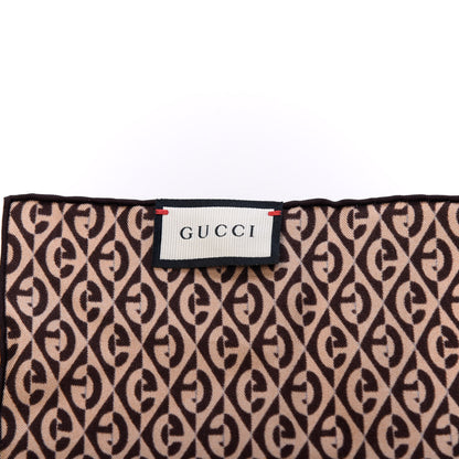 Gucci Silk G Rhombus Scarf Beige Brown 3 of 4