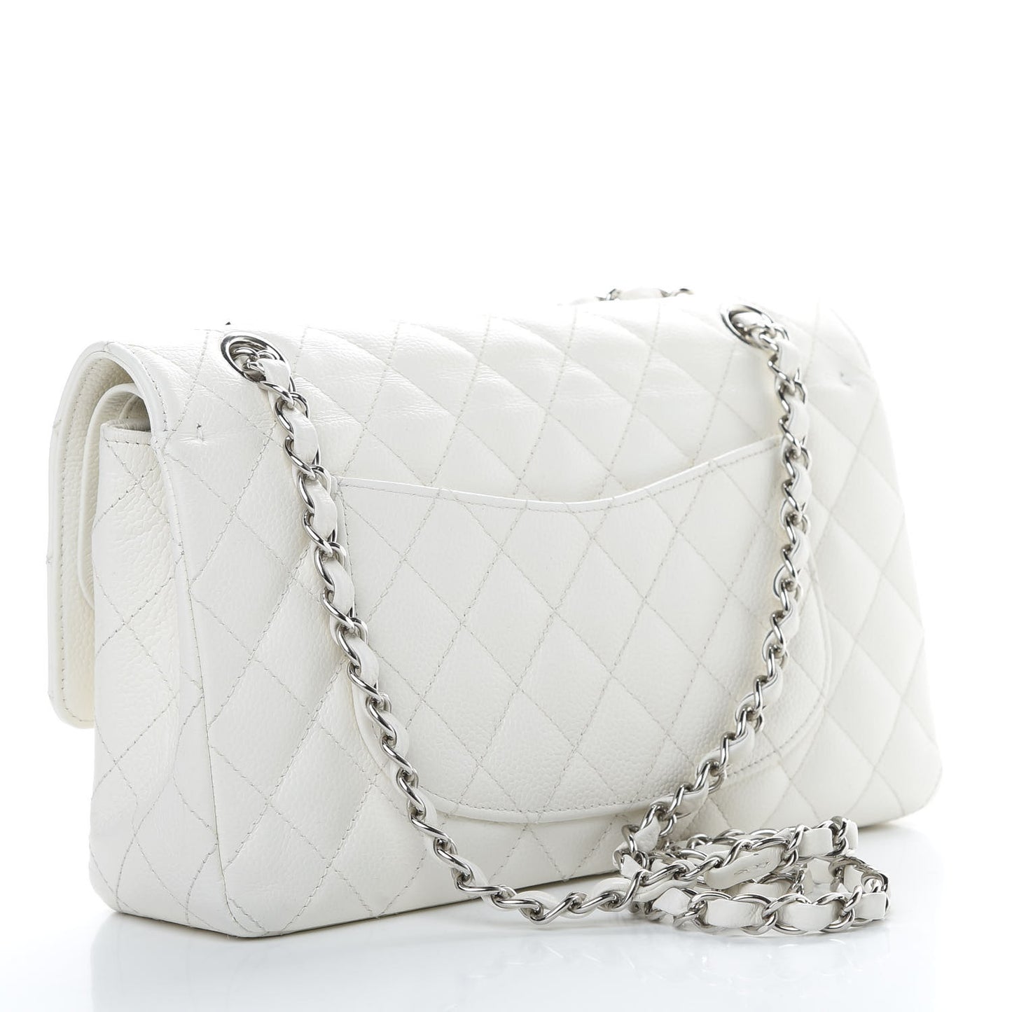 Caviar Quilted Small Double Flap White