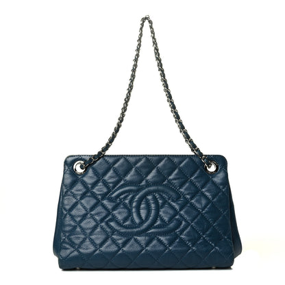 Chanel Caviar Quilted Timeless CC Shopping Tote Blue 1 of 7