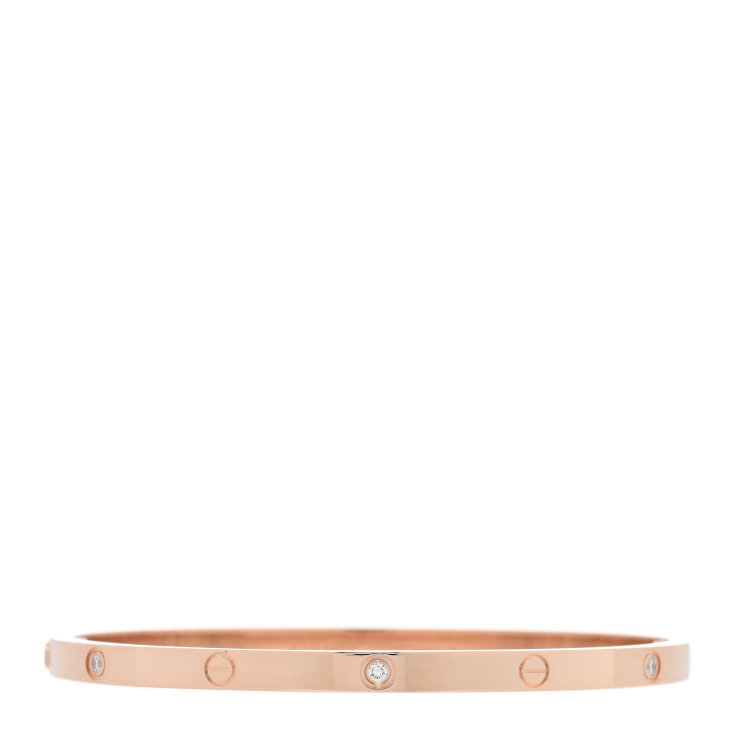 Cartier 18K Pink Gold 6 Diamond Small LOVE Bracelet 16 2 of 7