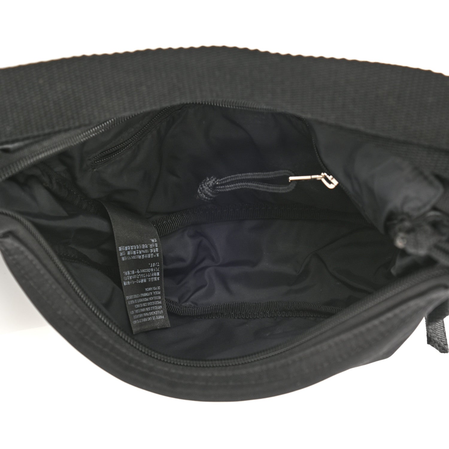 Balenciaga Recycled Sport Nylon Logo Embroidered Wheel Sling Bag Black White 5 of 9