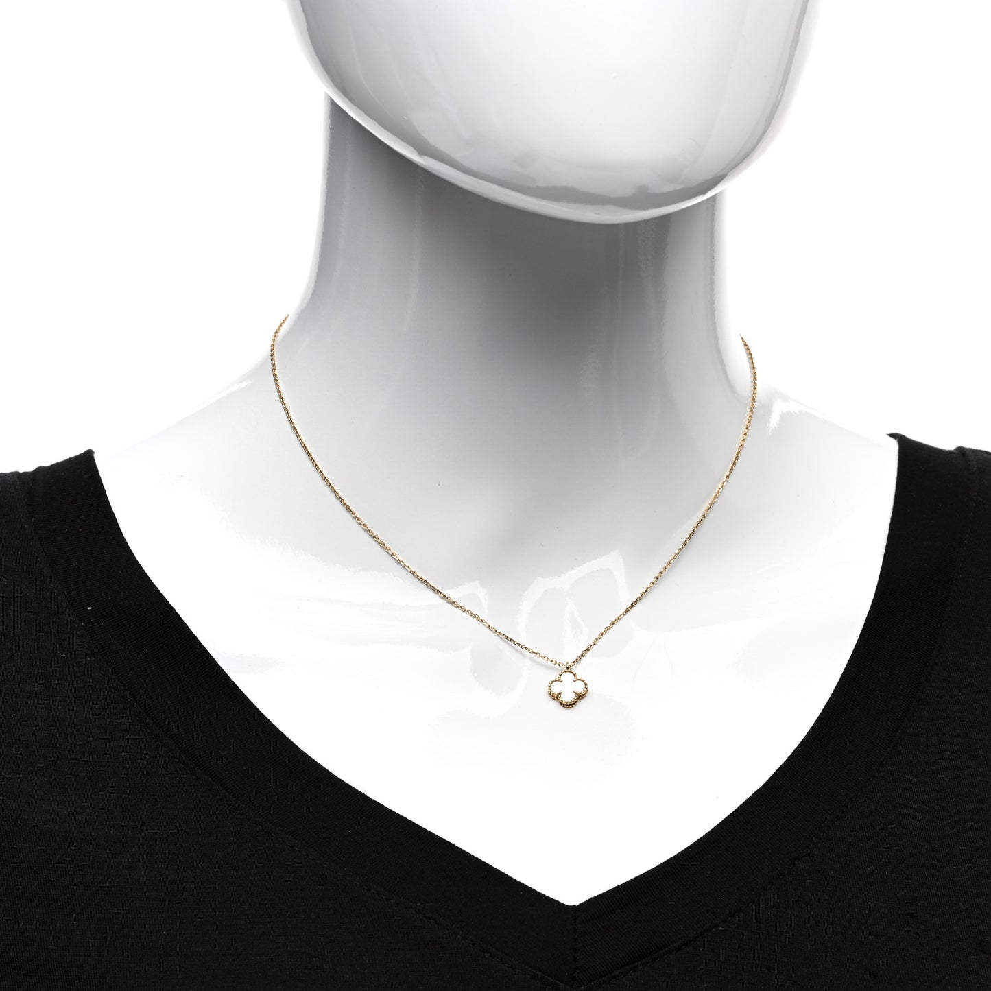 18K Yellow Gold Mother of Pearl Sweet Alhambra Pendant Necklace