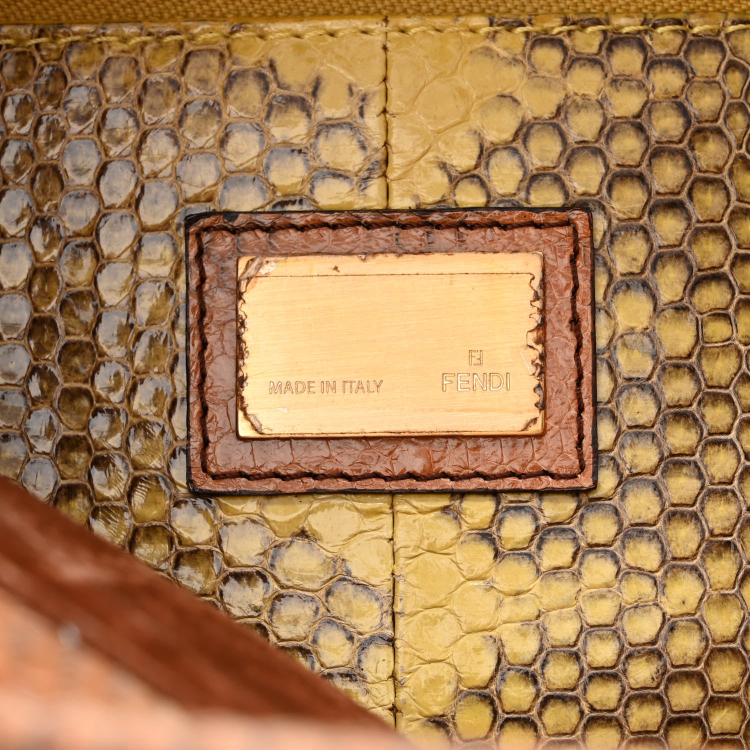 Fendi Watersnake Large Peekaboo Iconic Satchel Brown 6 of 12
