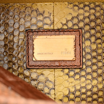 Fendi Watersnake Large Peekaboo Iconic Satchel Brown 6 of 12