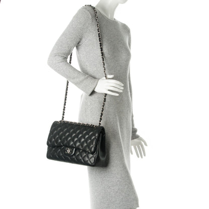 Chanel Lambskin Quilted Jumbo Double Flap Black 3 of 8