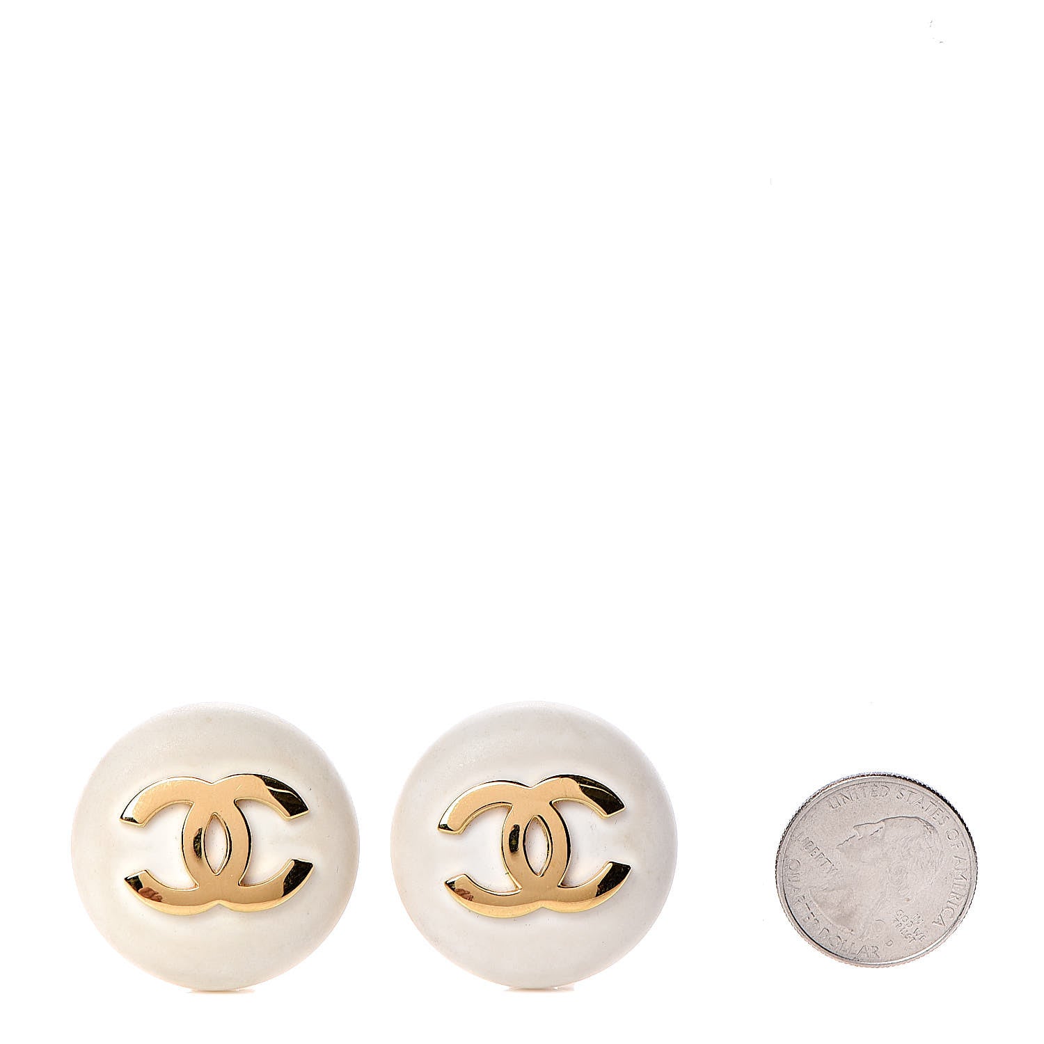 Chanel CC Clip On Earrings Gold 2 of 7