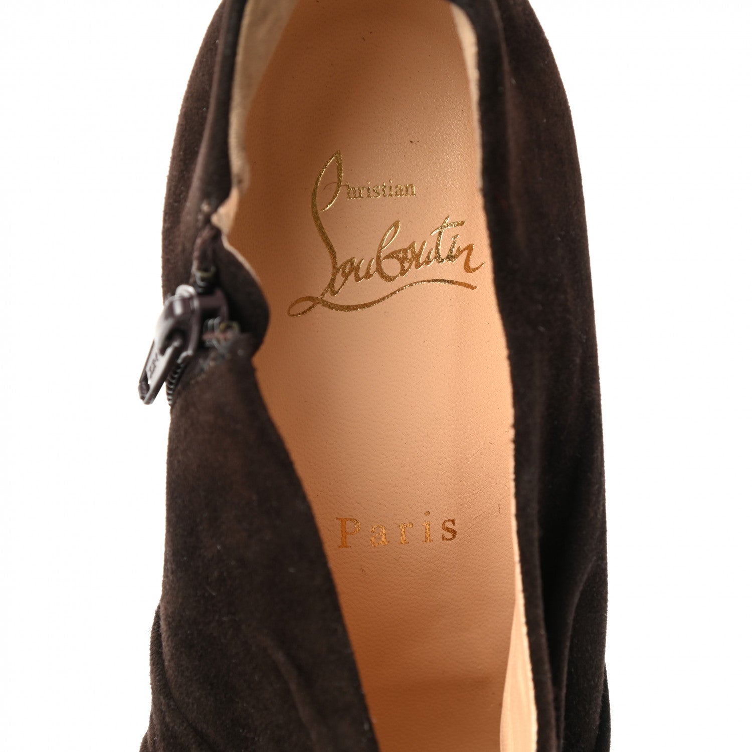 Christian Louboutin Suede Treopli 120 Booties 38.5 Moka 7 of 8