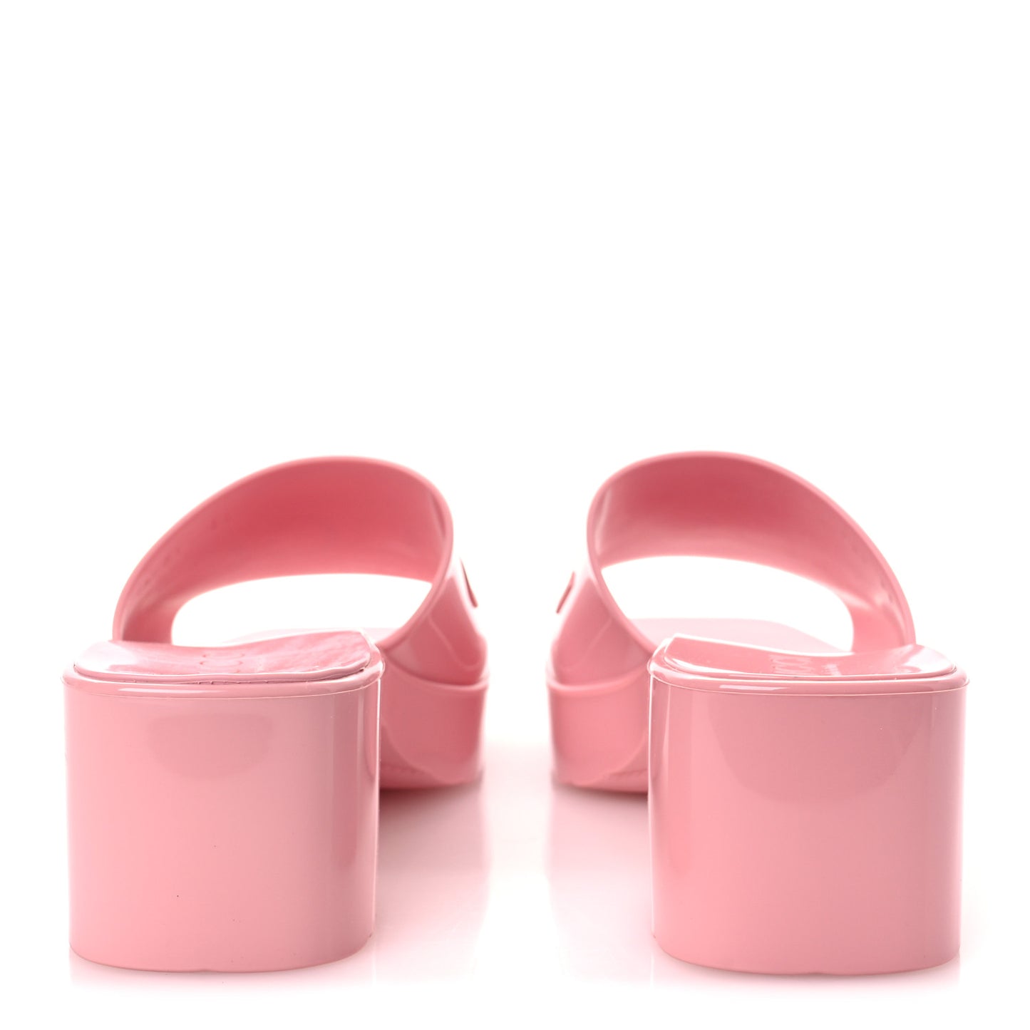 Rubber Gucci Logo Womens Platform 20/60mm Slide Sandals 38 Wild Rose
