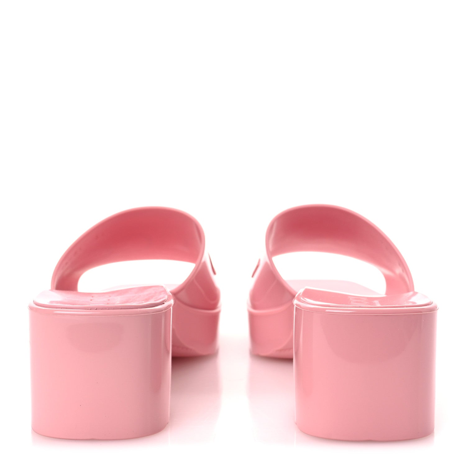 Gucci Rubber Gucci Logo Womens Platform 20/60mm Slide Sandals 38 Wild Rose 6 of 12