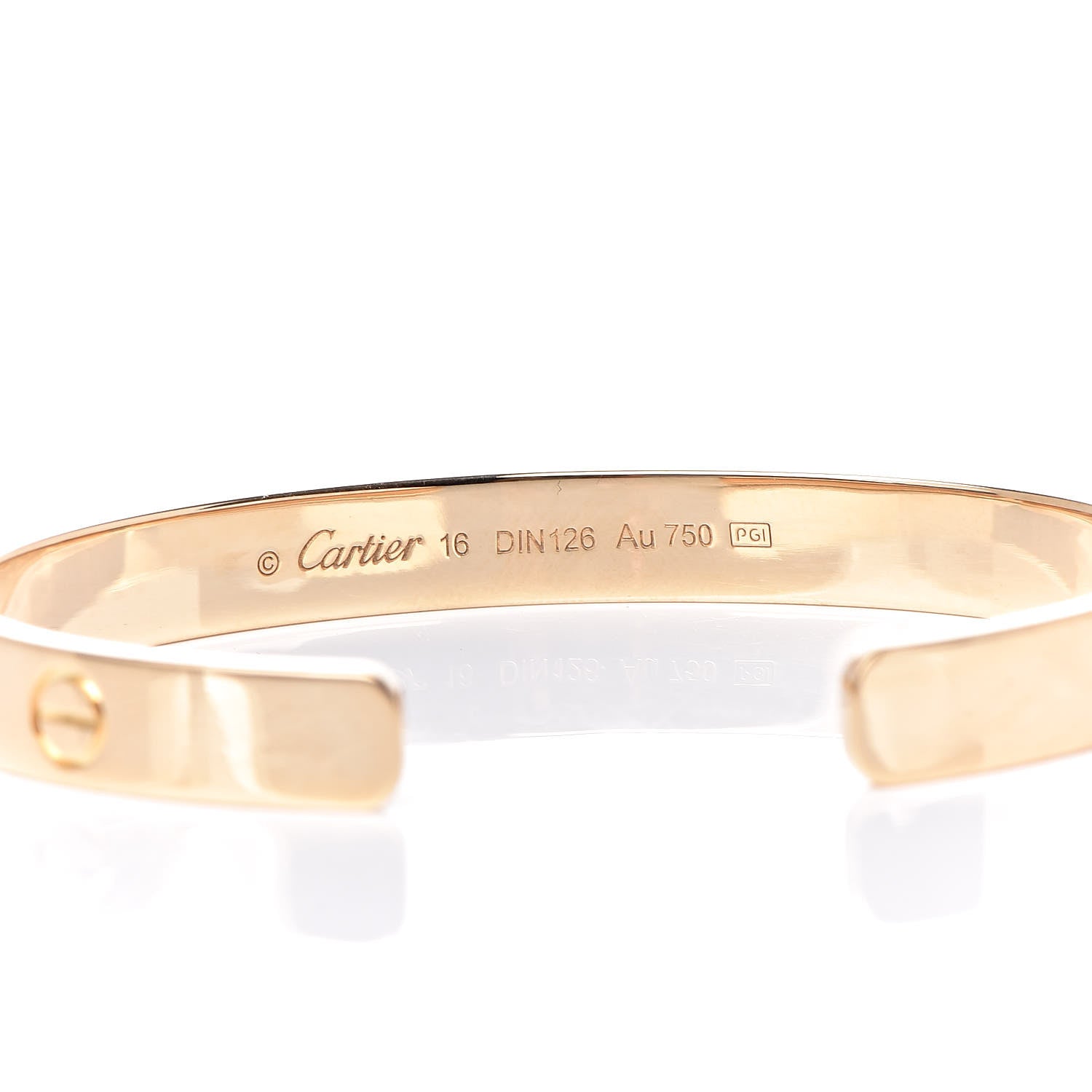 Cartier 18K Yellow Gold LOVE Cuff Bracelet 16 4 of 6