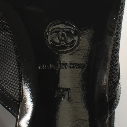 Chanel Lambskin Mesh Camellia Mules 41 Black 6 of 7