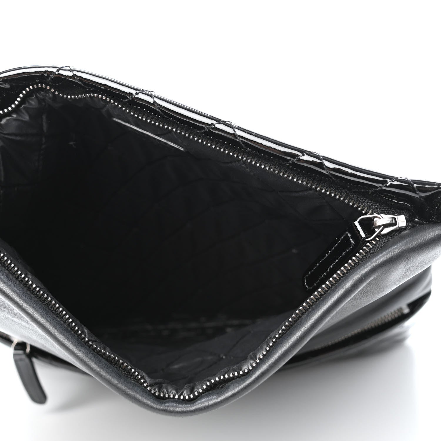 Chanel Patent Calfskin Quilted Beauty CC Clutch Black 4 of 4