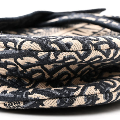 Christian Dior Oblique Embroidered Saddle Bag Blue 9 of 13