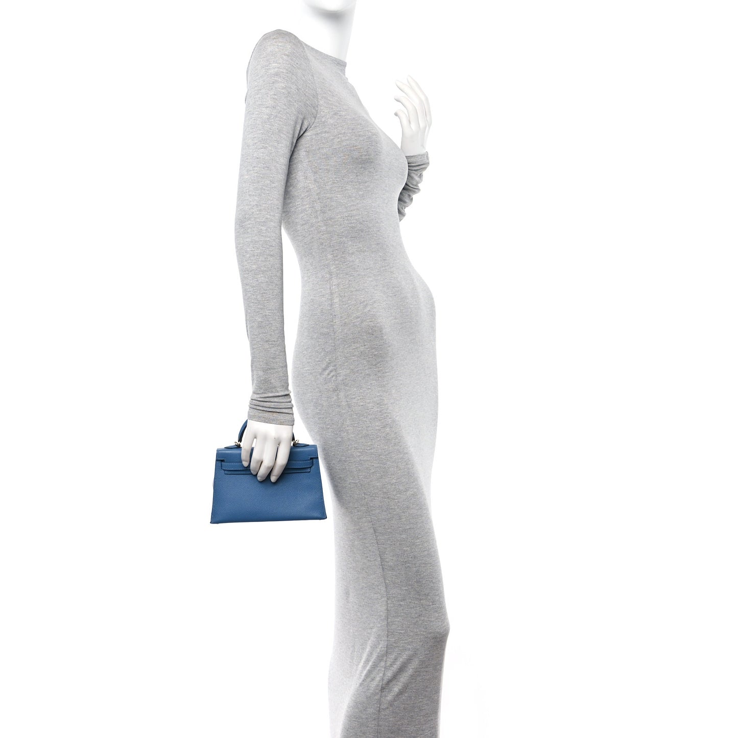 Epsom Mini Kelly Sellier 20 Bleu Azur