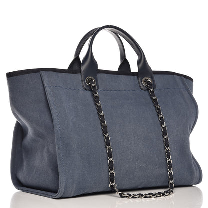 Chanel Canvas Sequin Large Deauville Tote Navy 4 of 9